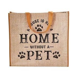 Set of 5 "A House Is Not A Home Without A Pet" Paw Print Large Tote Bags